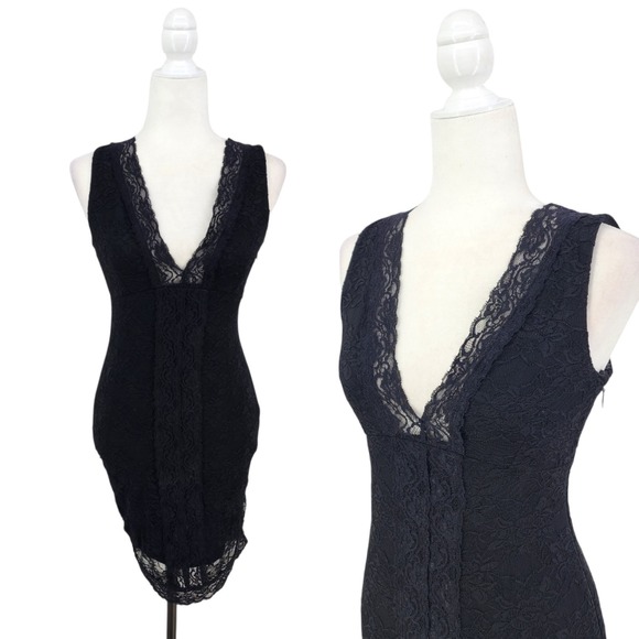 bebe Dresses & Skirts - Bebe Babydoll Dress Lace Bodycon Vixen Gothic Dark Romance Glam Going Out Small